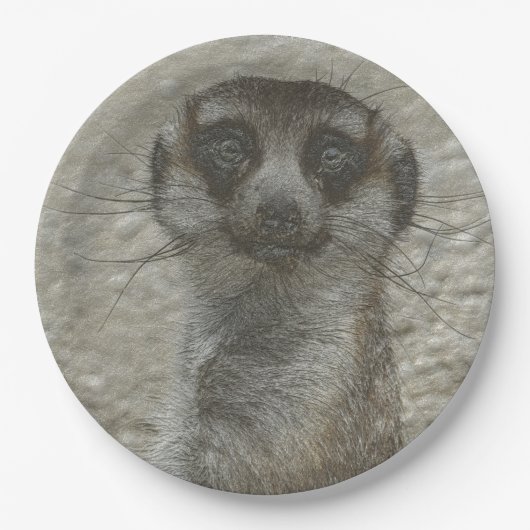 Metallmeerkat Pappteller (Vorderseite)