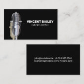 Metallmikrofon | Radio-Host | Podcast Visitenkarte (Vorne/Hinten)