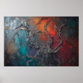 Metallnetze in Flammen Poster (Vorne)