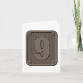 Metallnummer Neun Mitteilungskarten