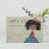 Metallpapier Einladung glücklich Geburtstag (Stehend Vorderseite)