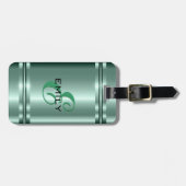 Metallpastellgrün, rostfreier Stahlaussehen Gepäckanhänger (Vorderseite horizontal)