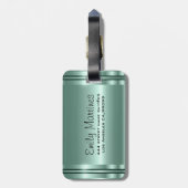 Metallpastellgrün, rostfreier Stahlaussehen Gepäckanhänger (Rückseite vertikal)