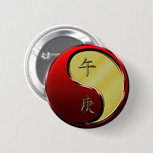 Metallpferd Button