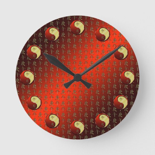 Metallpferd Runde Wanduhr (Vorderseite)