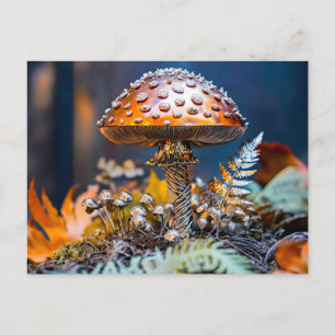 Metallpilz-Gartendekoration Postkarte