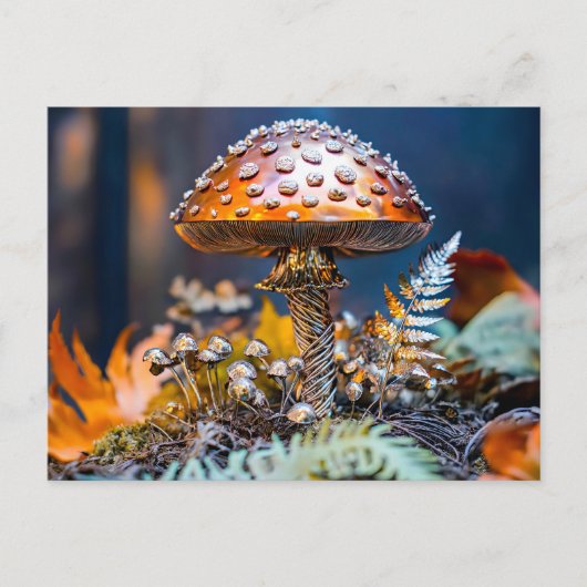 Metallpilz-Gartendekoration Postkarte (Vorderseite)