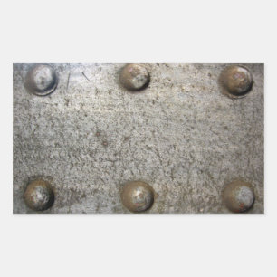 Metallplatte mit Schrauben Rechteckiger Aufkleber