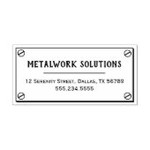 Metallplatte mit Schraubenadresse Gummistempel (Prägung)