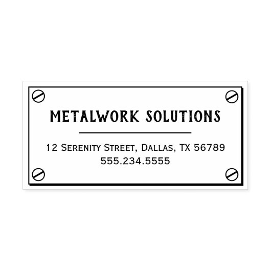 Metallplatte mit Schraubenadresse Permastempel (Design)