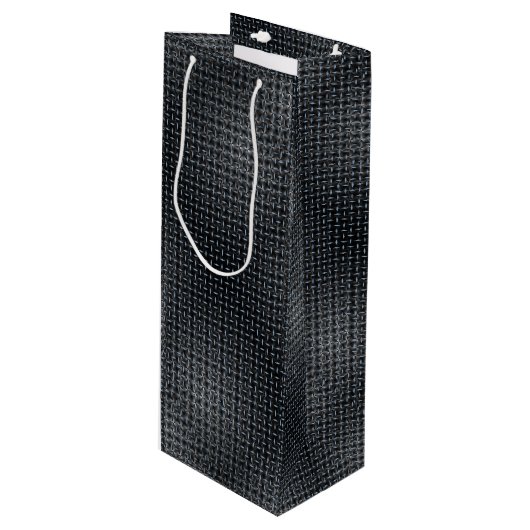 Metallplatte Muster 02 Geschenktüte Für Weinflaschen (Vorderseite Schrägansicht)