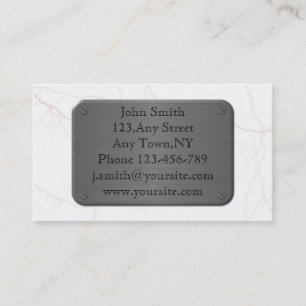 Metallplatten auf MarmorVisitenkarte-Schablone Visitenkarte