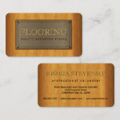 Metallplatten Holzfußboden Visitenkarten Visitenkarte (Vorne/Hinten)