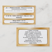 Metallplatten- und Niete - Messing Visitenkarte (Vorne/Hinten)