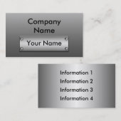 MetallplattenVisitenkarten Visitenkarte (Vorne/Hinten)