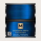 Metallrahmen | Blue Metallic | QR-Labelprüfung Visitenkarten (Außenseite Aufgefaltet)