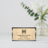 Metallrahmen | Hintergrund | Monogramm Visitenkarte (Stehend Vorderseite)