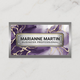 Metallrand Metallisch Marmor Visitenkarte