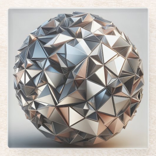 Metallreflexions-Design-Kugel Glasuntersetzer (Vorderseite)
