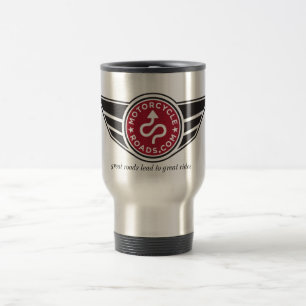 Metallreise-Tasse mit rotem MCR Logo Reisebecher