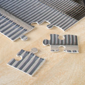 Metallrolltreppe draußen mit blauem sky.JPG Puzzle (Seite)