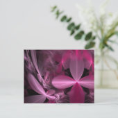 Metallrosa Blume Petals Postkarte (Stehend Vorderseite)