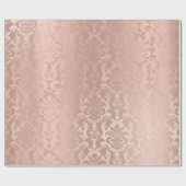 Metallrosa Rose Gold Blush Peach Damask Geschenkpapier (Flach)