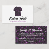 Metallrosa T-Shirt Druckbekleidung Visitenkarte (Vorne/Hinten)