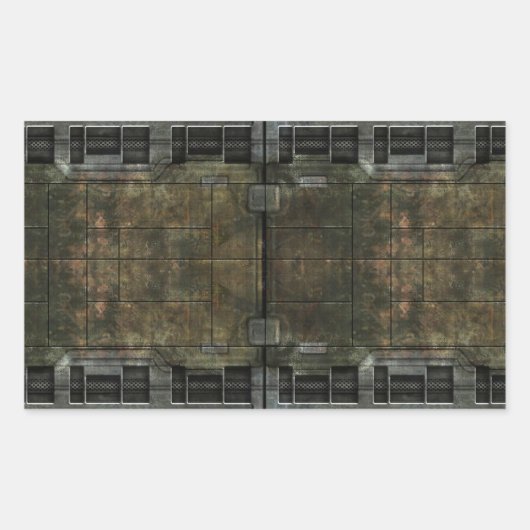 Metallrost Rechteckiger Aufkleber (Vorderseite)