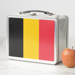 Metallrostfreier Lunchbox mit Belgien-Flagge