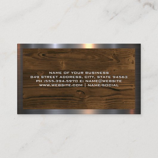 Metallsäge | Holzplatten und Metallplatten Visitenkarte (Rückseite)