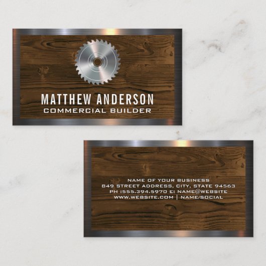 Metallsäge | Holzplatten und Metallplatten Visitenkarte (Vorne/Hinten)