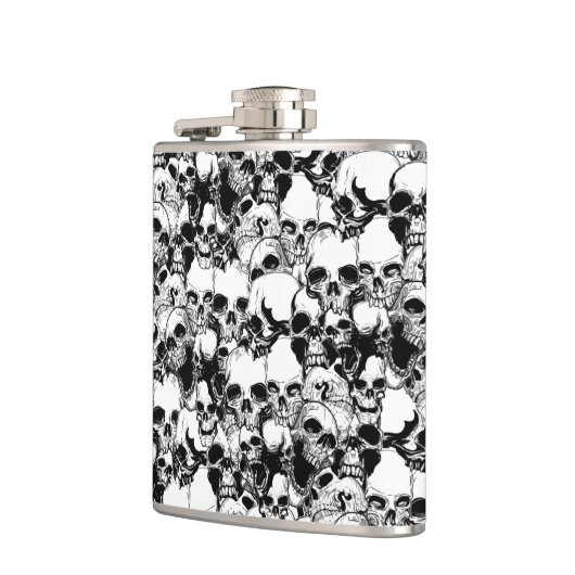 Metallschädel-Flasche Flachmann (Links)