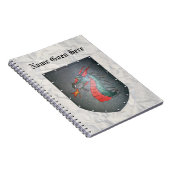 Metallschild-Drache-hellgrauer Stein Notizblock (Rechte Seite)