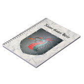 Metallschild-Drache-hellgrauer Stein Notizblock (Linke Seite)