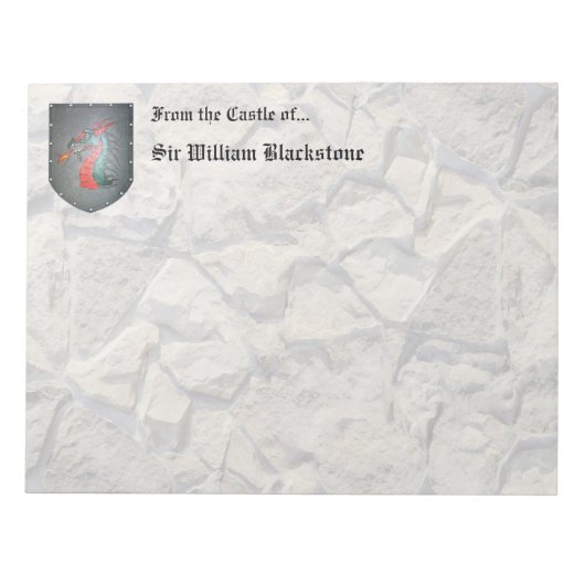 Metallschild Dragon Stone Look Notizblock (Vorderseite)