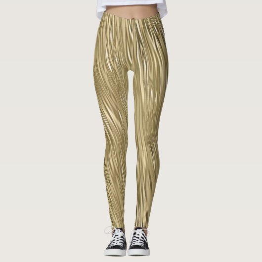 Metallschimmer aus Gold-Imitaten Leggings (Vorderseite)