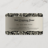 Metallschwarz und Alt-Silbertone-Damasken Visitenkarte (Rückseite)