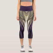 Metallsilbe Capri Leggings (Vorderseite)