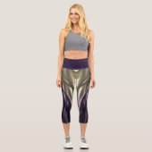 Metallsilbe Capri Leggings (Vorderseite)