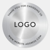 Metallsilber aus rostfreiem Stahl Runder Aufkleber (Vorderseite)