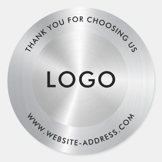 Metallsilber aus rostfreiem Stahl Runder Aufkleber (Vorderseite)