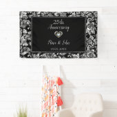 Metallsilber Damask Banner (Insitu)