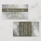 Metallsilber-Damaskalkarten Visitenkarte (Vorne/Hinten)