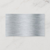 Metallsilber gebürstet | Schwarze Streifen Visitenkarte (Rückseite)