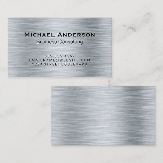 Metallsilber gebürstet visitenkarte (Vorne/Hinten)
