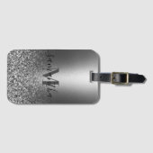 Metallsilber-Glitzer Gepäckanhänger (Vorderseite (Horizontal))