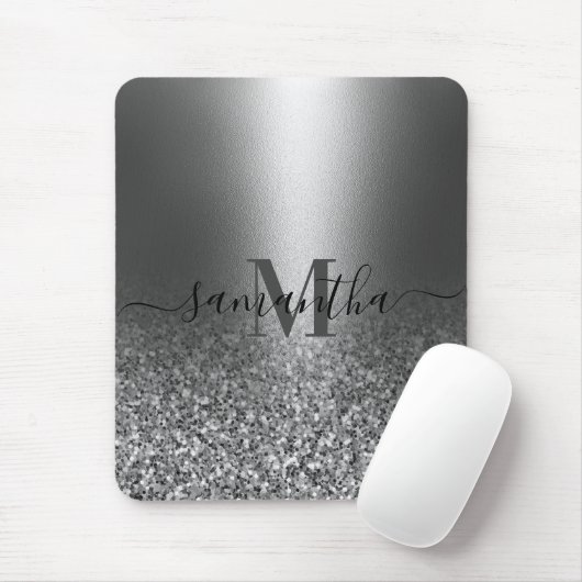 Metallsilber-Glitzer Mousepad (Mit Mouse)