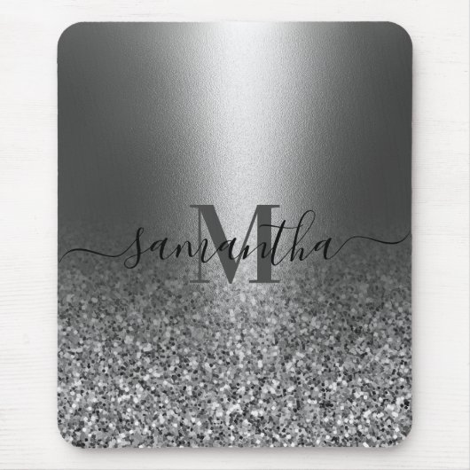 Metallsilber-Glitzer Mousepad (Vorne)