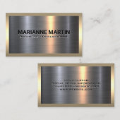 Metallsilber | Gold-Metallische Grenze Visitenkarte (Vorne/Hinten)